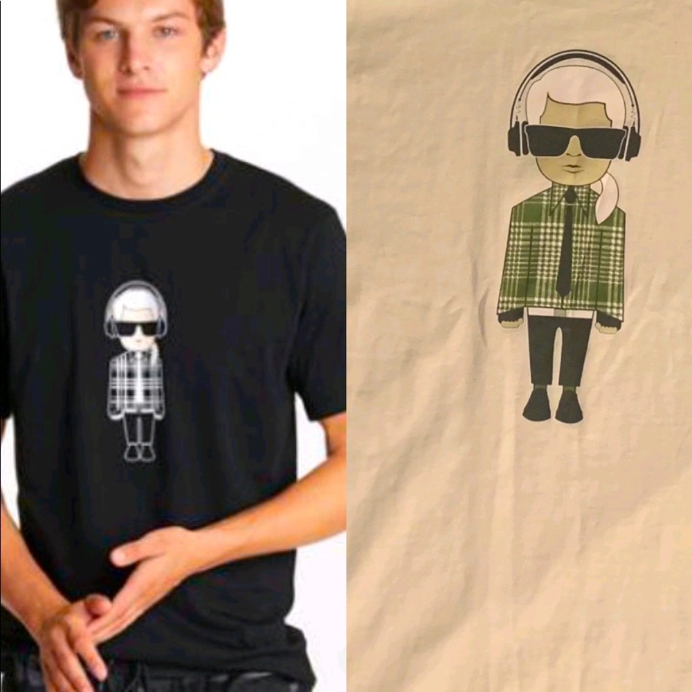 Karl Lagerfeld White Cartoon T-shirt - XL